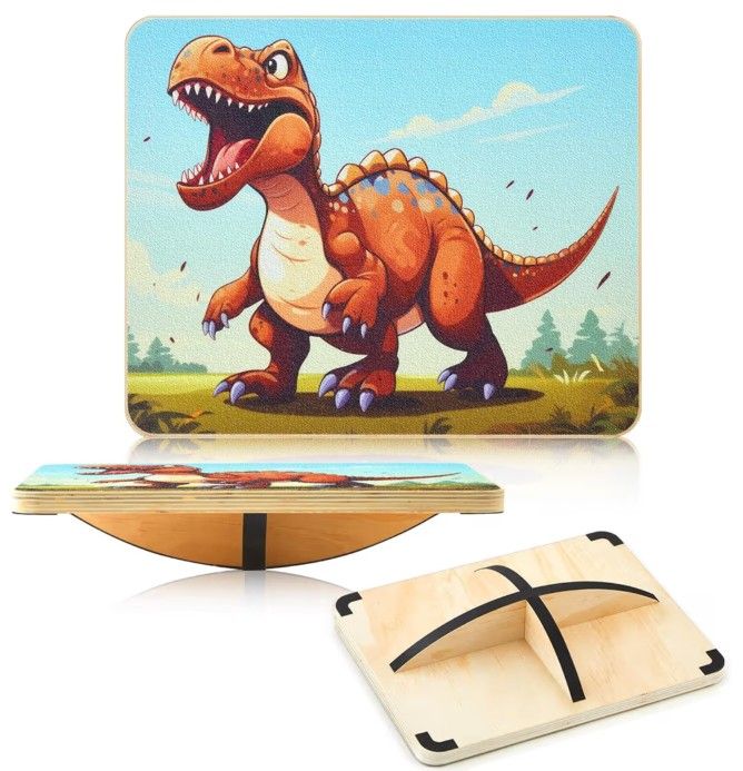 T Rex Dinosaur Wood Balance Board For Kids