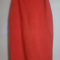 Herve Leger Pencil Orange Skirt Sz XL EUC 