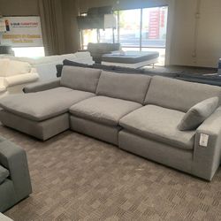 Brand New Grey Feather Cloud Sectional 