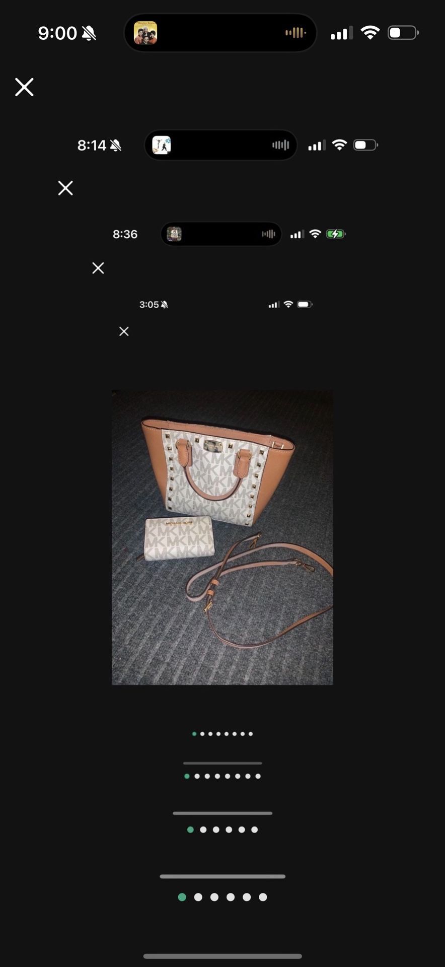 MK MICHAEL KORS PURSE BAG & STRAP CROSSBODY & WALLET MATCHING SET