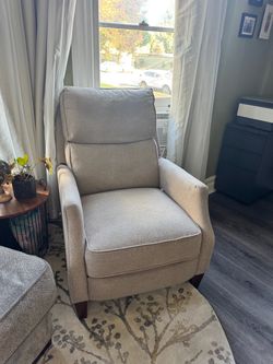 Beige Upholstered Accent Chair