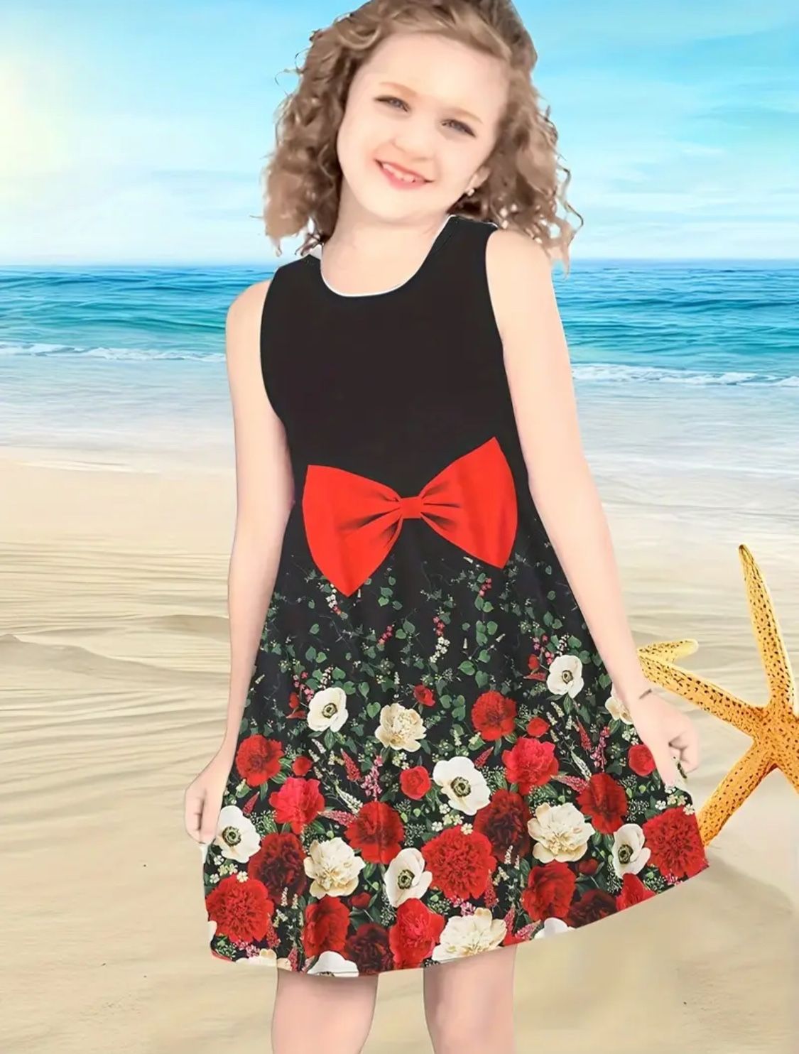 Cute Princess Cute Floral 3D Printed Dress Any Occasion Parties Size Ages 5/6 .