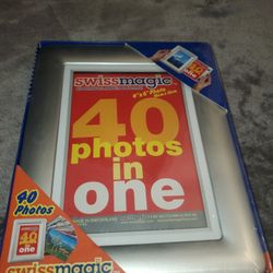 Swiss Magic Photo Album and Frame 4”x 6” 40 --Store 40 photos in one--