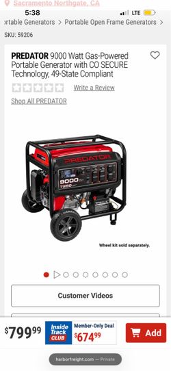 Predator 8570 inverter & predator 9000w generator