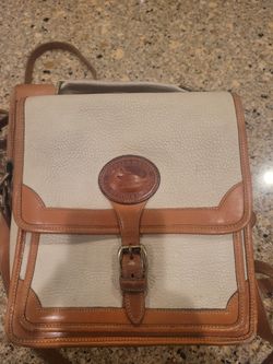 Vintage Dooney And Burke Purse Cream And Tan Leather