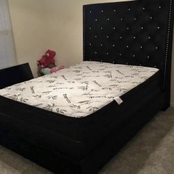 BLACK VELVET bed - EXTRA TALL HEADBOARD 🖤🖤🖤