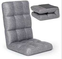 Kuya Floor Chair with Back Support - Premium Gaming Floor Seat for Adults & Kids - Floor Gaming Chair w/ Adjustable Fully Folding Backrest & Linen Cov