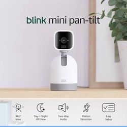 Blink Mini Pan-Tilt Camera (newest model), Rotating indoor plug-in smart security camera, two-way audio, HD video, motion detection, Works with Alexa 