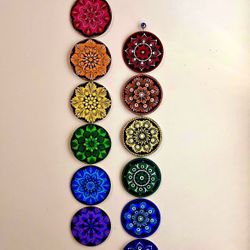 Wall Decorations 6 Chakras,Dot Mandala Art Handpainted New