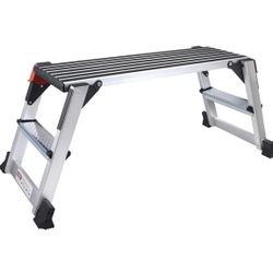 Aluminum Work Platform Large Size Step Stool Folding Portable Work Bench with Non-Slip Mat Capacity 660 LBS Heavy Duty