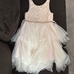 Dusty Pink/ Ivory Girls Dress