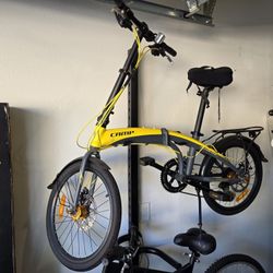 Folding Bicycle And Rack For Sale