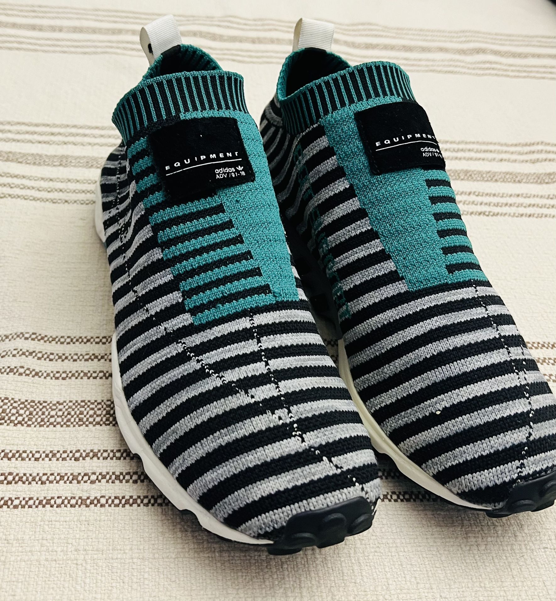 Adidas Men’s EQT Support Sock Primeknit Core Black Sub Green 9.5