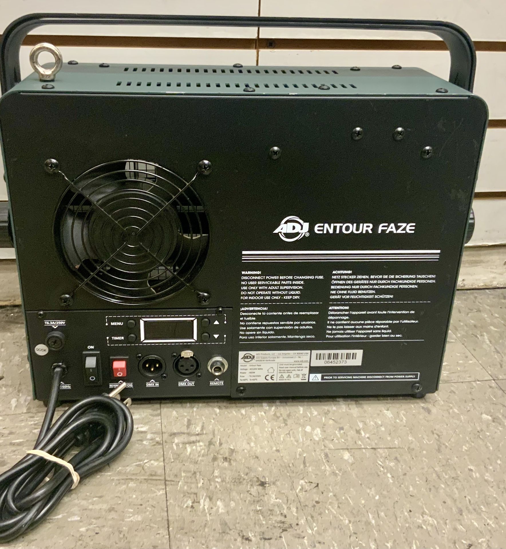 American DJ ADJ Entour Faze Machine Smoke Fog 465w Watts Party Haze Outdoors Concert Live Performance Entertainment Professional DMX Timer