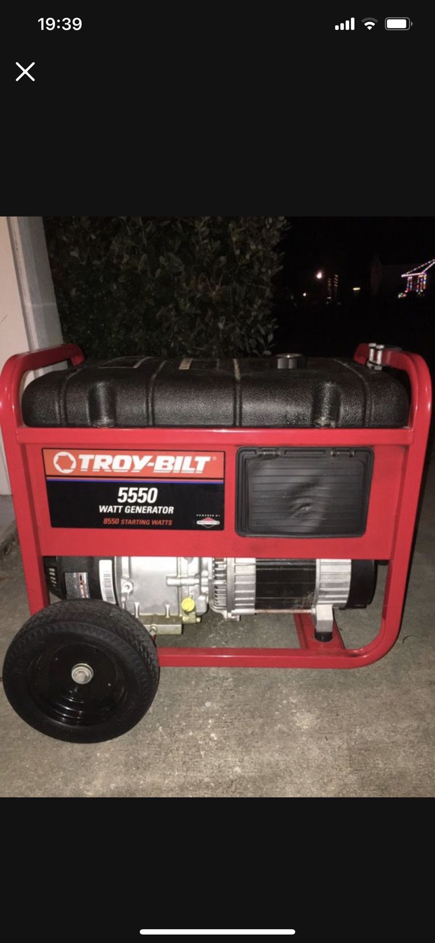 Troy Built 5550 watt generator with 8550 watt start