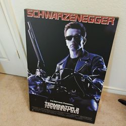 Terminator 2 Black Float Canvas art 20" x 30"
