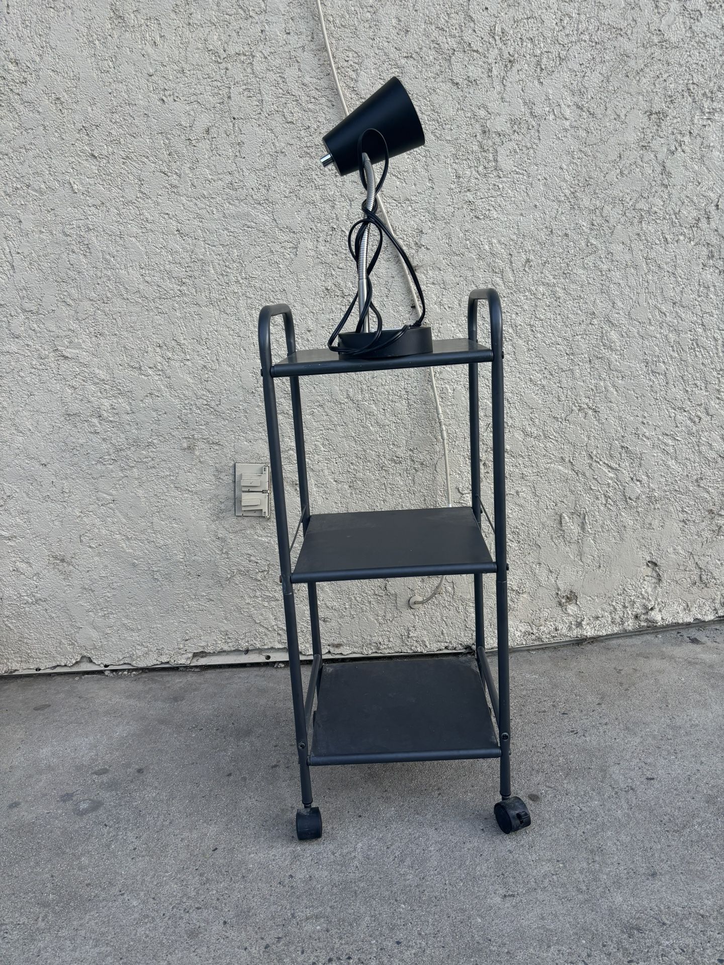 Lamp And 3 Tier Rolling Cart