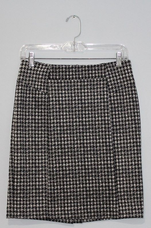 MICHAEL KORS Houndstooth Straight & Pencil Skirt Women's Size 2 Black Lining