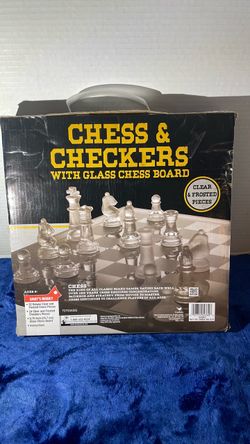 Chess & Checkers Set with Glass Board