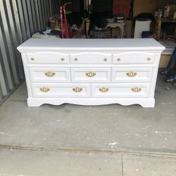 White 8 Drawer Dresser Solid Wood