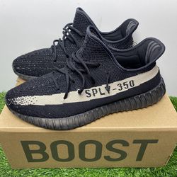 [USED] ADIDAS BOOST 350 V2 OREO CORE BLACK WHITE NEW SNEAKERS SHOES SIZE 11 45 A5
