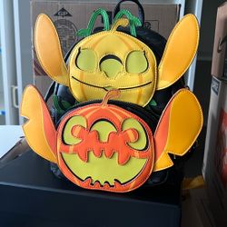 Stitch And Angel Halloween Pumpkin Loungfly