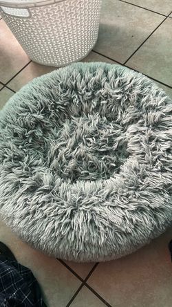 Grey dog bed