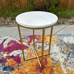 White Round Marble Side Table