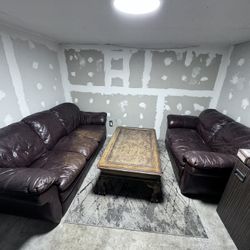 Leather Couch And Love Seat