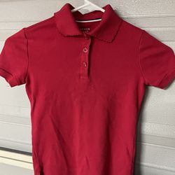 French Toast Girls' Short Sleeve Interlock Polo With Picot Collar Small 6/6x