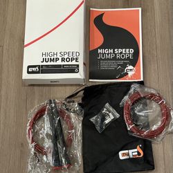 Crazy Fox Hogh Speef Jump Rope with spare rope and carry bag, New
