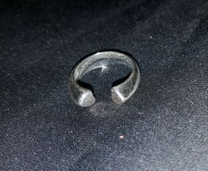 Sterling silver open heart adjustable ring