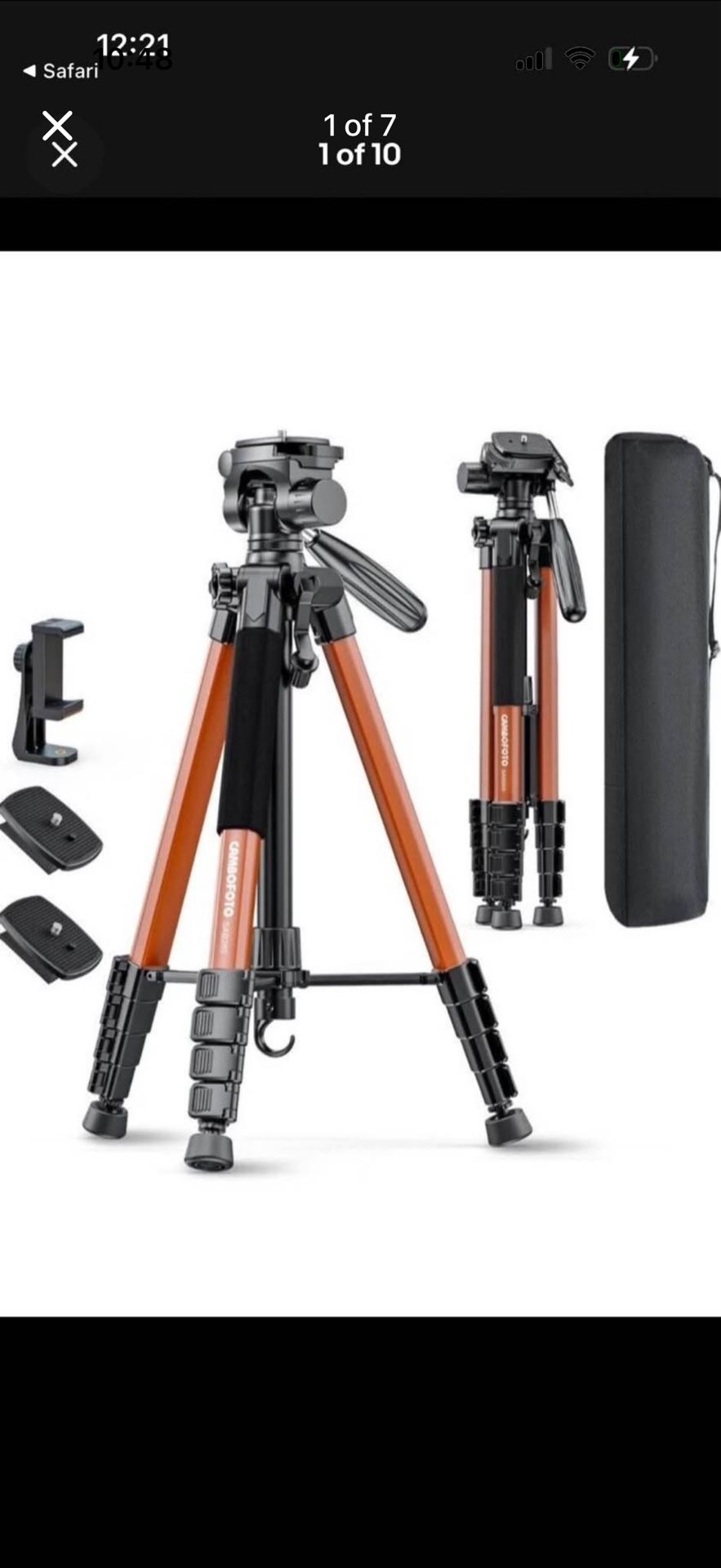 74"-Camera-Tripod Orange Professional Aluminum Tripod Stand