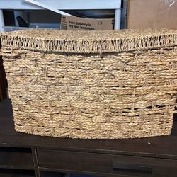 Wicker Storage Box with Lid 17" T x 27" W and 16" front to back