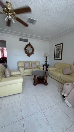 Italian leather couch set
