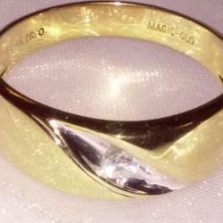 Men’s 14k Yellow Gold natural Diamond Wedding Ring Size 10.5
