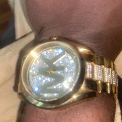 Michael Kors Mens MK6487 14K Gold Plated Watch
