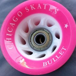 Pink & White Chicago Skate "Bullet" Wheels w/bearings