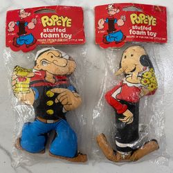 Popeye And Olive Oyl Unopened, Collectible, Plush Toys