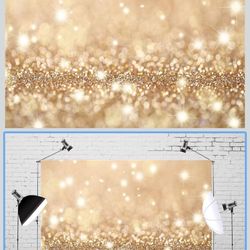 Gold Fabric And Metal Stand 