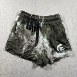 Michigan State Spartans Grand Slam Shorts Women’s Medium Green Tie Dye NWT #2221