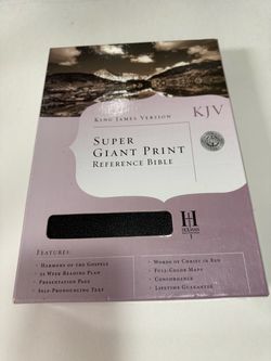 KJV SUPER GIANT PRINT REFERENCE BIBLE. NOT USED.