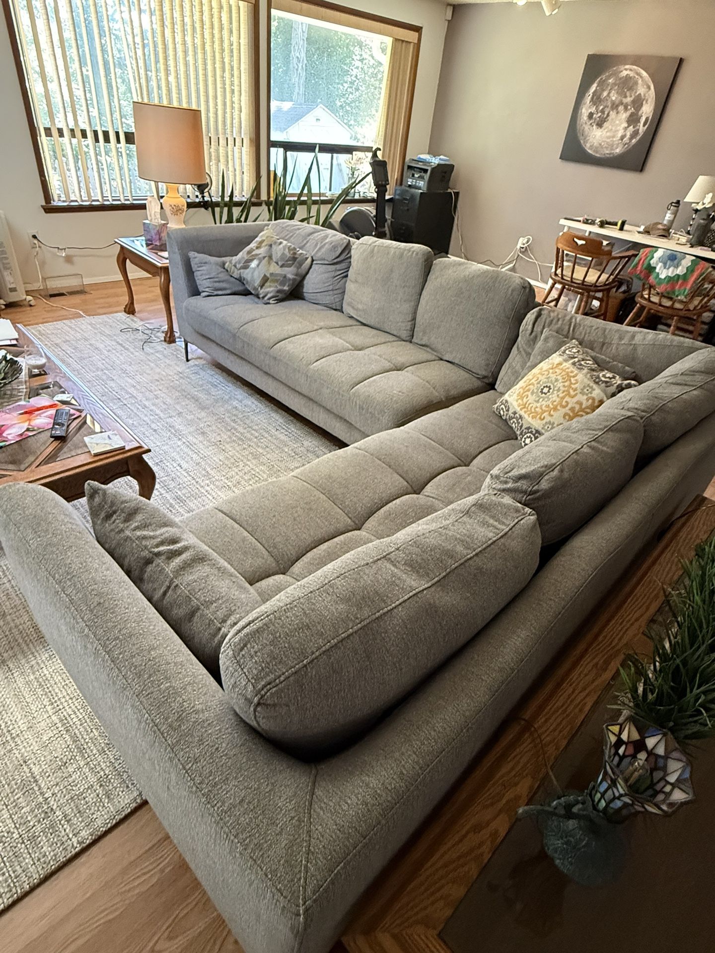 Gray Couch Two Piece Sectional -IKEA
