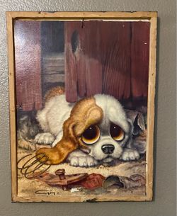 VINTAGE LITHOGRAPH “GIG PITTY PUPPY”