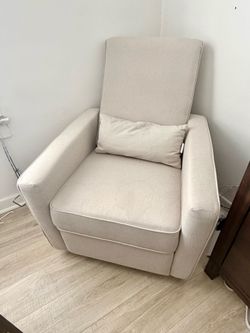 Rocker Recliner Chair Swivel 360 Cream Glider Rocking Chair for Nursery and Living Room