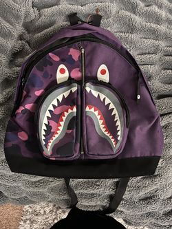 bape shark day backback purple