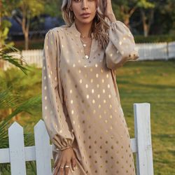 NWOT SHEIN Gold Polka Dot Dress