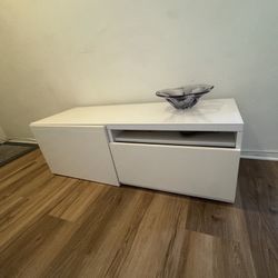 Media Console White Gloss Finish