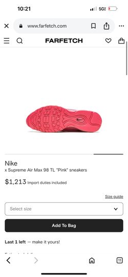 Nike x Supreme Air Max 98 TL "Pink" sneakers