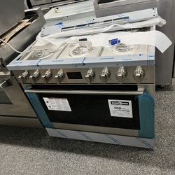 Electrolux Stainless Steel 36” Dual Fuel Range Stove Steam Clean